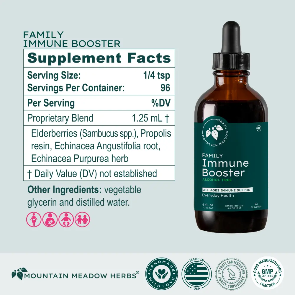 4FAMILY IMMUNE BOOSTER 4oz Supplement Facts.webp