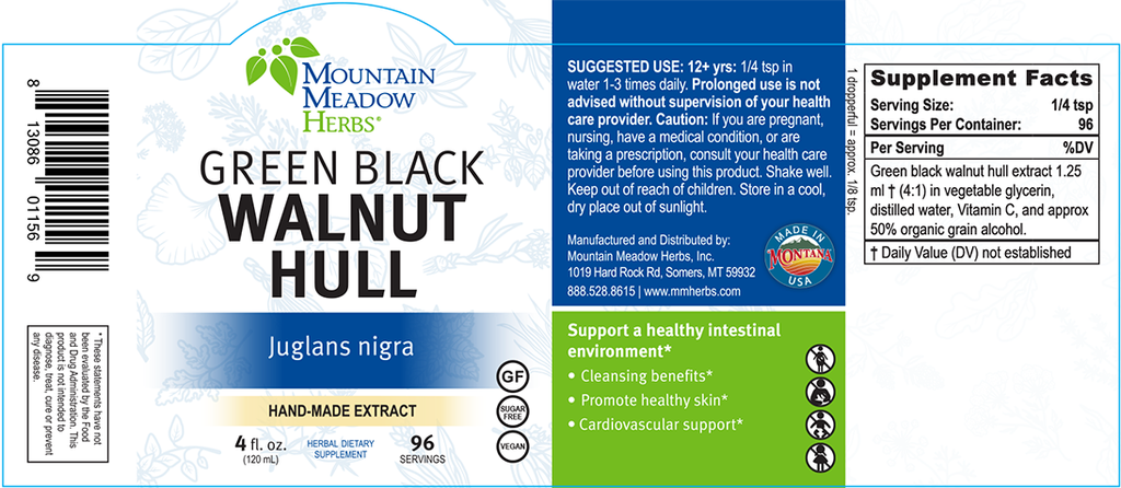 Green Black Walnut Hull Extract (4 oz.)
