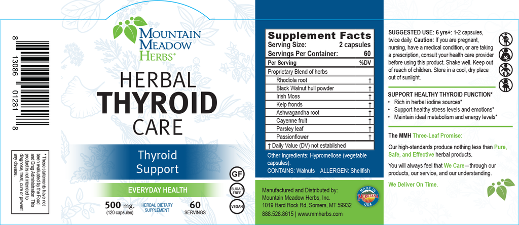 Herbal Thyroid Care Caps (60 servings/120 ct.)